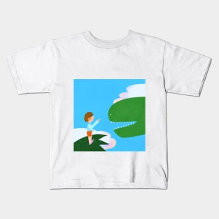 A Boy And a Dinosaur Kids T-Shirt